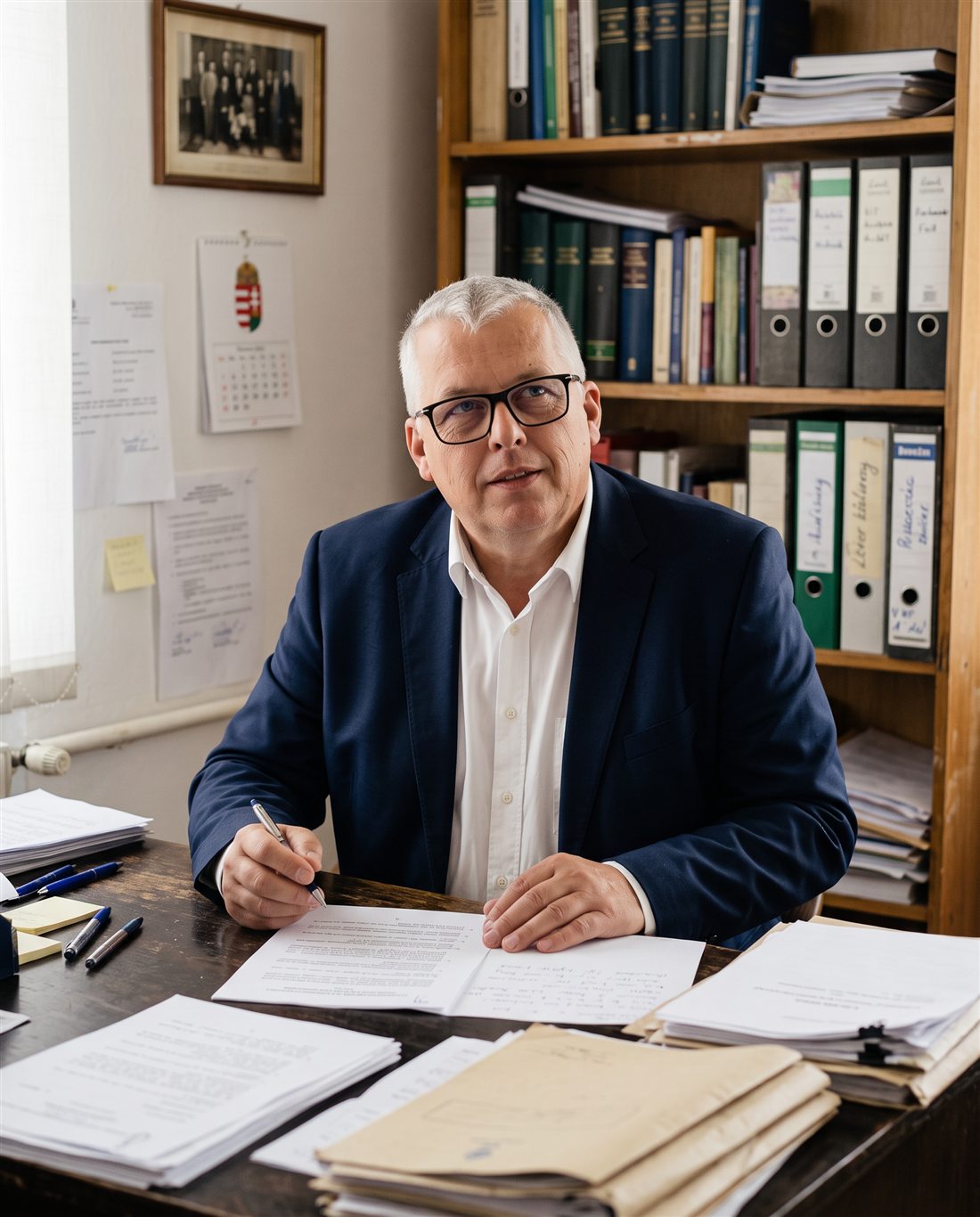 Dr. Gellén Tibor az irodában